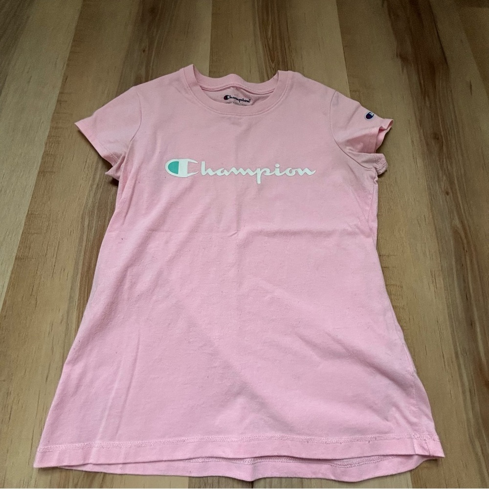 BOGO 🥳 Champion Pink Kids Short Sleeve Tee | girls L | casual sporty summer
